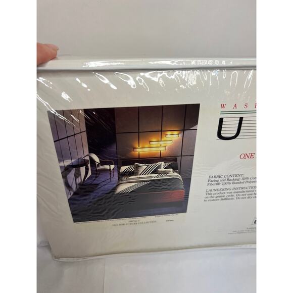 Vintage Utica Padded Pillow Sham Black & Ivory NIP! - Picture 6 of 8